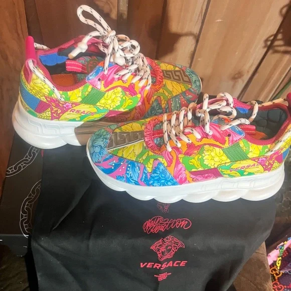 Versace Sneakers Scarpe Versace Rosa Fluo VERSACE CHAIN REACTION